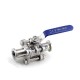 Three piece quick fit ball valve 3PC Sanitary Stainless Steel Clamped Ball Valve vacuum manual welding Tri-Clamp ball valve