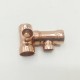 Copper three port tee reducing 7/8*5/8*7/8 for pipe fitting